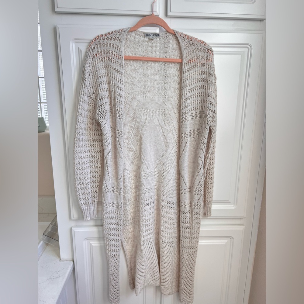 Moral Fiber Open-Front Cream Knit Cardigan